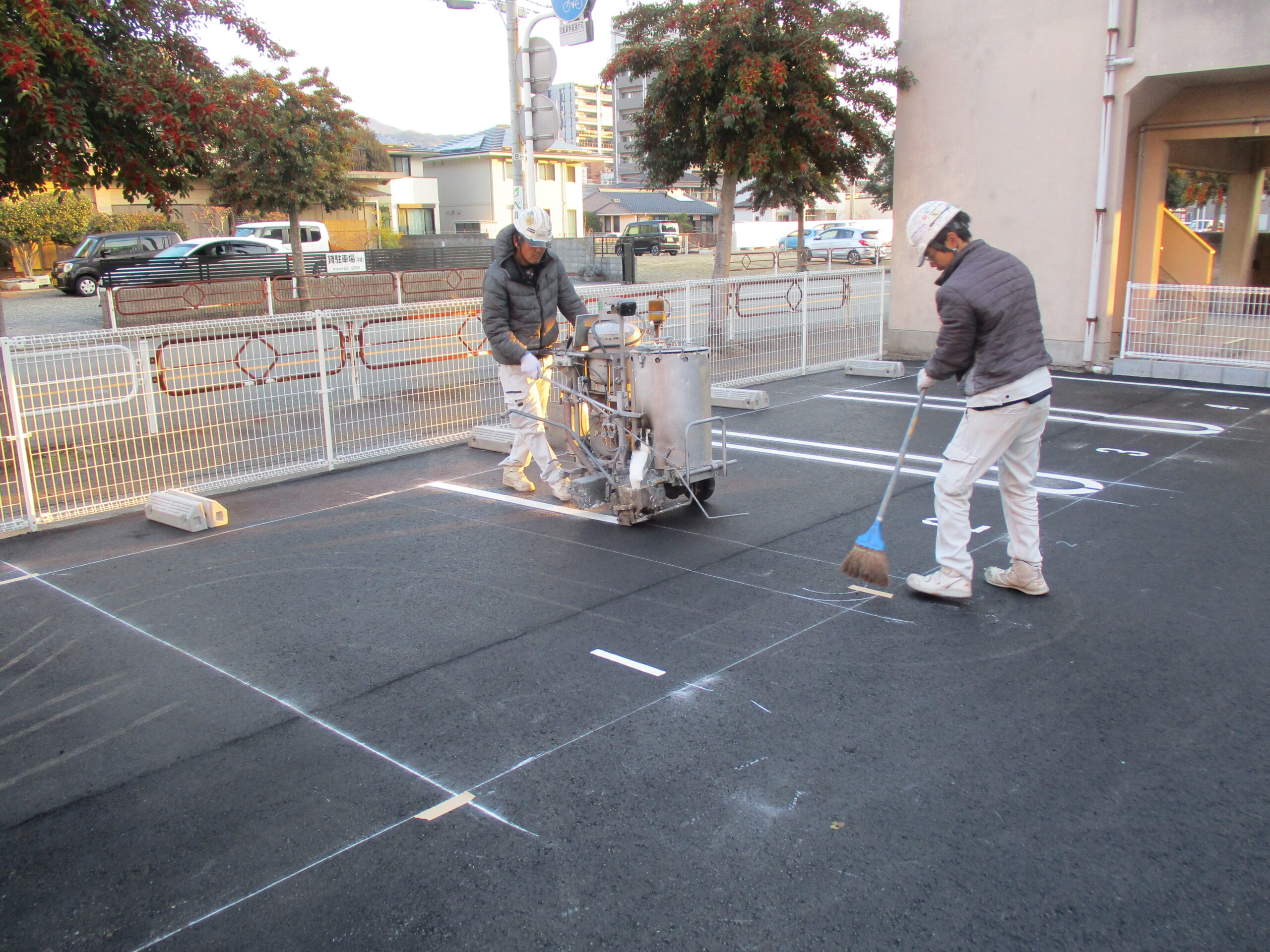 区画線施工状況